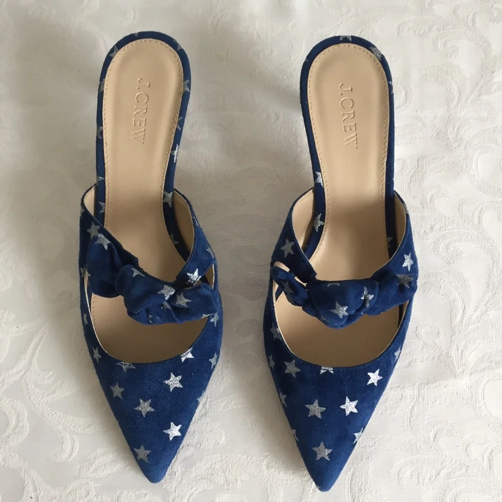 J. Crew glittery stars with bow sandals